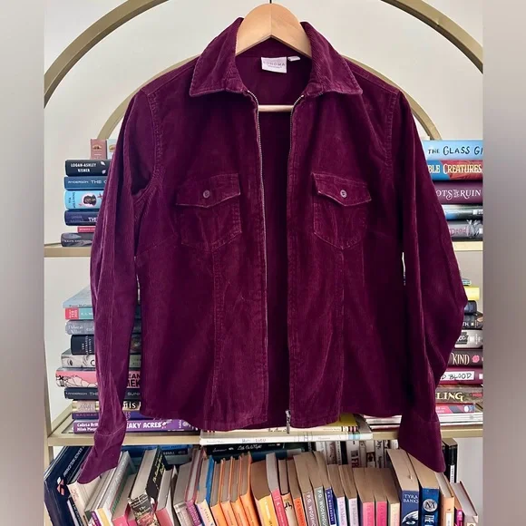 Sonoma Maroon Corduroy Zip-Up Jacket 🧥🍷 - Picture 1 of 4